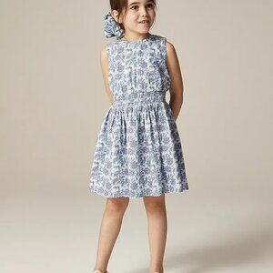 J Crew Girls' smocked-waist dress in lavender vines block print‎ Blue Size 10